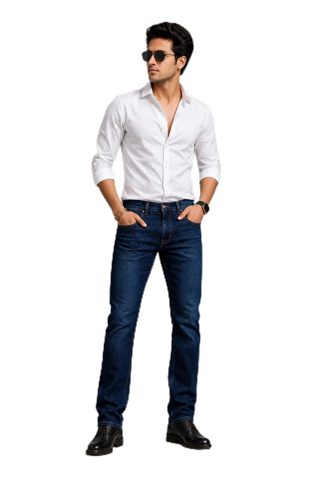 Men's Straight Fit Boot Cut Denim Jeans-picture-11