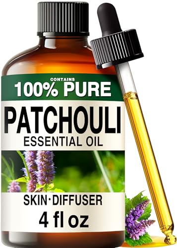 Image of 100% Pure Patchouli Oil - 4 Fl Oz Patchouli Essential Oil for Hair, Skin, Diffuser, Aromatherapy & DIY Soap Making Scent