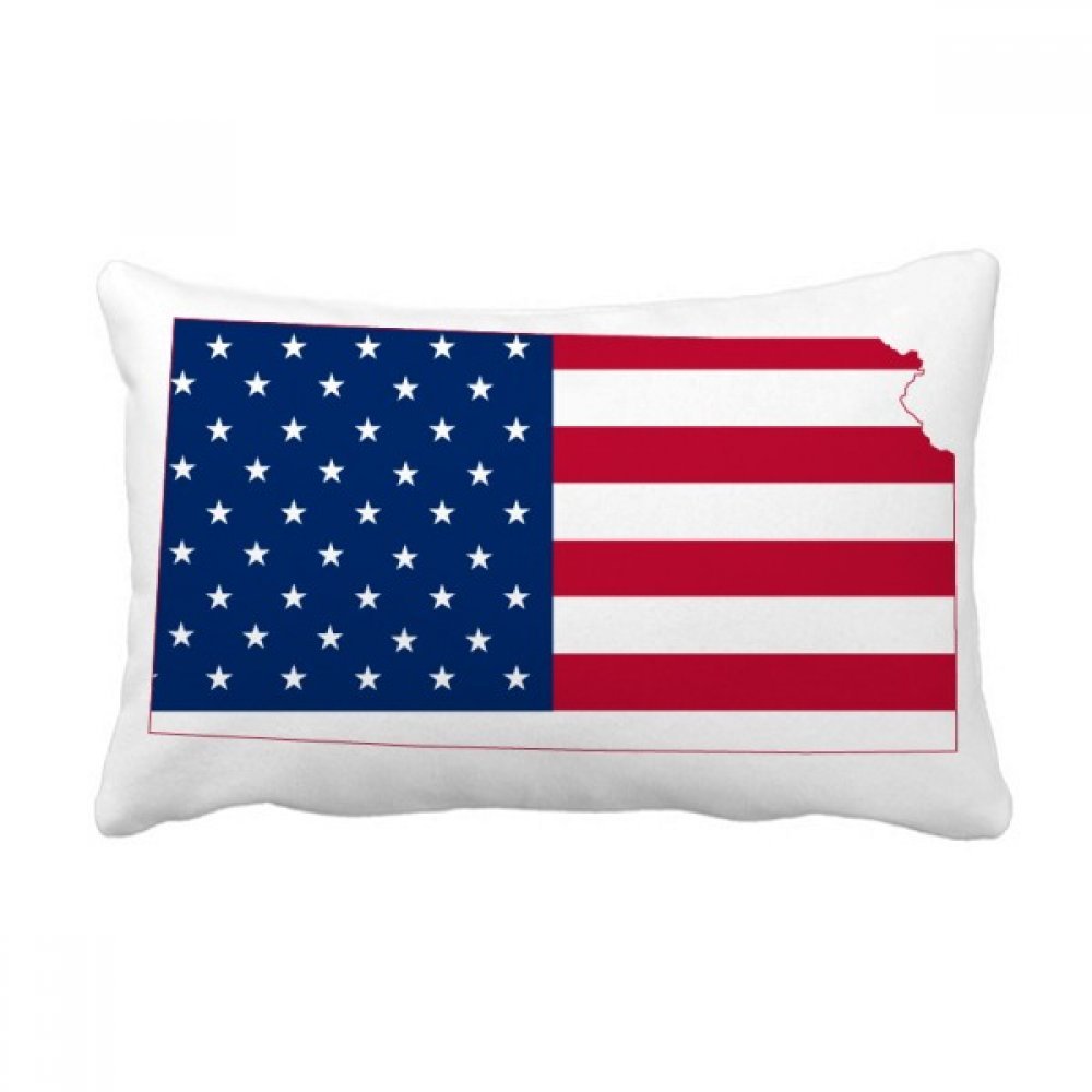 Coussin original drapeau Kansas USA a offrir en cadeau de pendaison de cremaillere