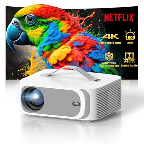 Videoprojecteur 4K【App Intégrée/1600 ANSI/Auto Focus/Keystone】 Dolby Audio 1080P Natif...