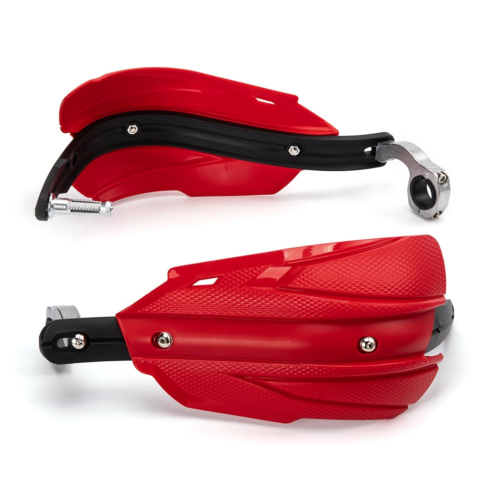 Paramani per moto Universale 22mm 25mm 28mm Grip Protector Shield Motocicletta Motocross Scooter Antivento Manubrio Proteggi Manubrio. (Rosso)