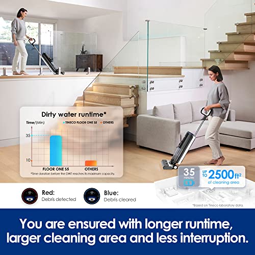 Image of Tineco Floor ONE S5 PRO 2 Cordless Wet Dry Vacuum Smart Hardwood Floor Cleaner Machine & Tineco CARPET ONE Spot Essentials Smart Cordless Carpet and Upholstery Spot Cleaner & Floor Cleaning Solution