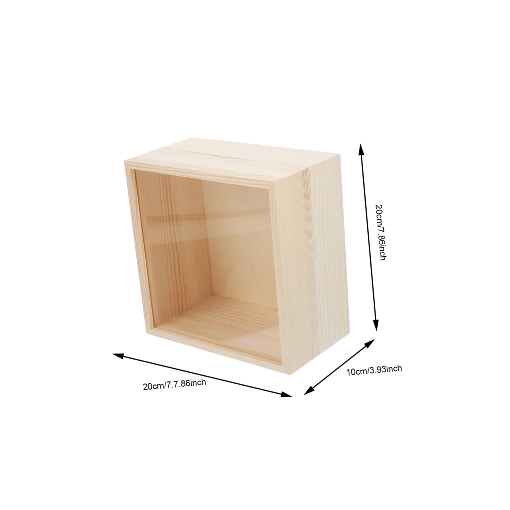 Garneck Scatola di Legno con Coperchio Trasparente, Organizer Khaki
