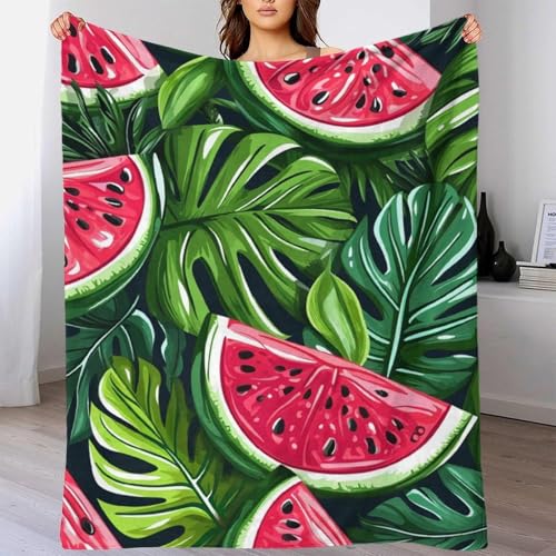 Couverture microfibre chaude et douce plaid lit pastèque