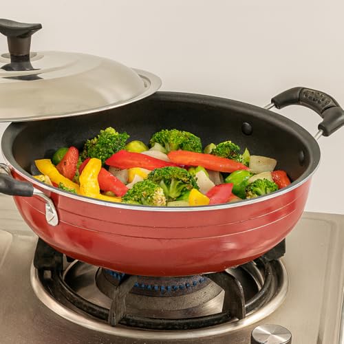 SHRIYA Wok Antiadherente 2 Litros con Tapa Acero Inoxidable miniatura 4