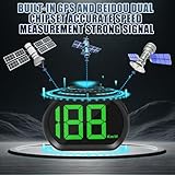 WODHMIEY GPS Speedometer MPH,Digital Speedometer For Car MPH HUD Digital LED Large Font Display USB Powered GPS Beidou Dual-Mode Chip Suitable for All Vehicles.Speed Unit KM/H(Green) - Image 3