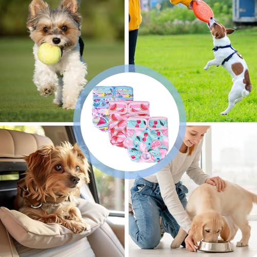 3 Stück Wiederverwendbare Hundewindeln,Hygienische Waschbare Windel Hund,Hochabsorbierend Höschen für weibliche Haustiere,Windeln für Hündinnen bei Läufigkeit und Inkontinenz(S)