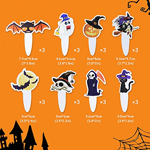 48 Pcs Halloween Cupcake Toppers And Wrappers, Bat Spider Witch Pumpkin Skull Ghost Cupcake Liners Cupcake Decorations, For Halloween Party Supplies, Cake Decor Party Favors, Cake Accessories #TOP2