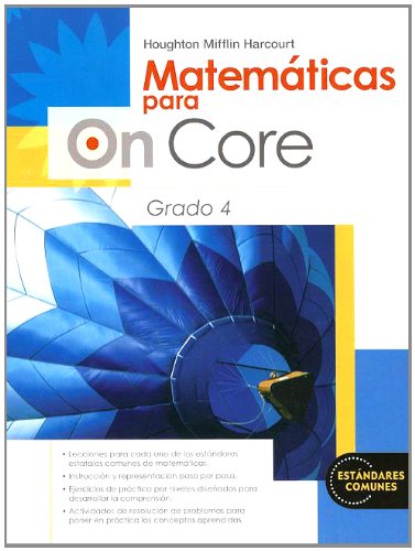 Houghton Mifflin Harcourt Matematicas para On Core: Student Edition Grade 4 (Spanish Edition)