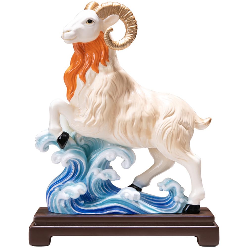 NHDVDVAV Goat Statue Figurines,Resin Sheep Sculpture Home Office Decoration