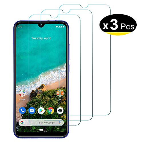 Hanbee 3 Unidades Protector de Pantalla para Xiaomi Mi A3 Cristal Templado, Alta Definicion, 9H Dureza, Resistente a Arañazos Protector Pantalla para Mi A3