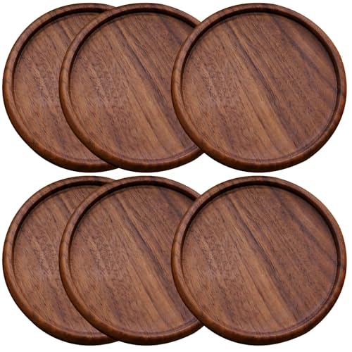 Dessous de verre en bois de noyer premium, élégance pour table