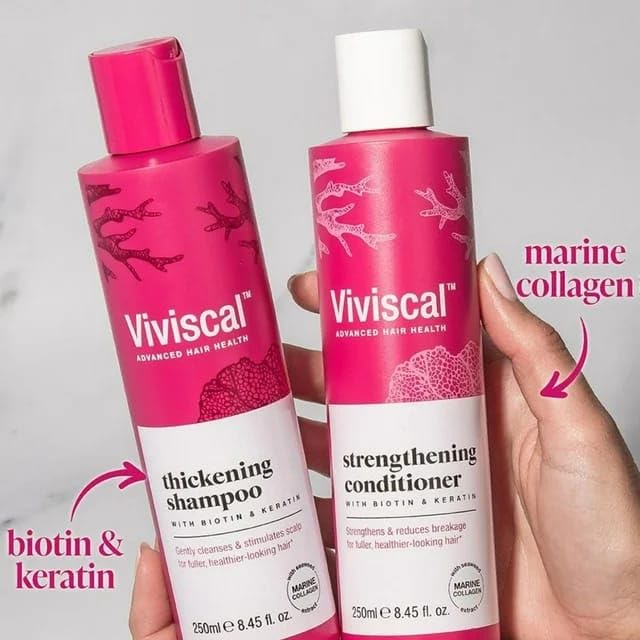 Miniatura 5 de Set de champú y acondicionador espesante, fortalecimiento con biotina y queratina, 8.45 onzas cada uno