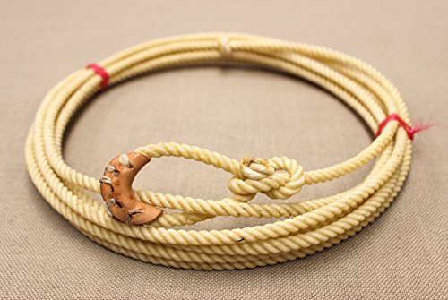 M-Royal 20 Foot White Soft Kid Rodeo Lasso Lariat with Burner