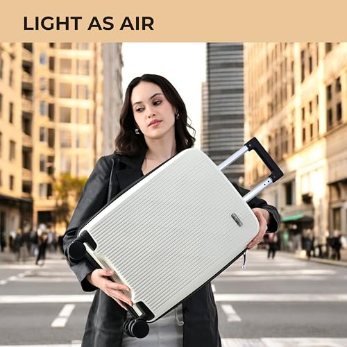 Image of CAGE 8 Wheels Trolley Bag Hard Case Polypropylene 360 Degree Wheeling System Luggage, Trolley Bags for Travel, Suitcase for Travel (Ink Ginger, Cabin | 55 Cm | Small)