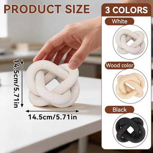 Chaîne décorative en bois blanc pour table basse et étagère de salon - 4