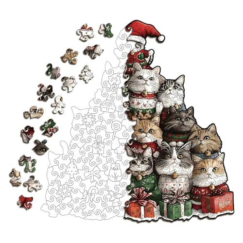 Juego De Puzzle | Coleccionable Sobre El Tema De Navidad | Rompecabezas de Madera de 194 Piezas para Fiestas de Fin de Año | para Hombres Niños Niñas Jóvenes Adolescentes Marido Hijo Hija Familia