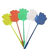 Brand New LIGHTWEIGHT, LONG & LARGE HANDLED FLY SWATTERS with Hang-Hole For Pest Control Bee Mosquito Bug Flying Insect Catcher WASP Killer Zapper Plastic Coloured Hand Shaped - Image 1