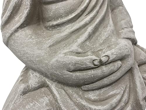 Elly Décor Décor Meditating, 13 Inch Tall Ceramic Handcrafted Budha Decor Indoor And Outdoor Garden Sculptures Buddha Statue, Gray Cement Stone #TOP5