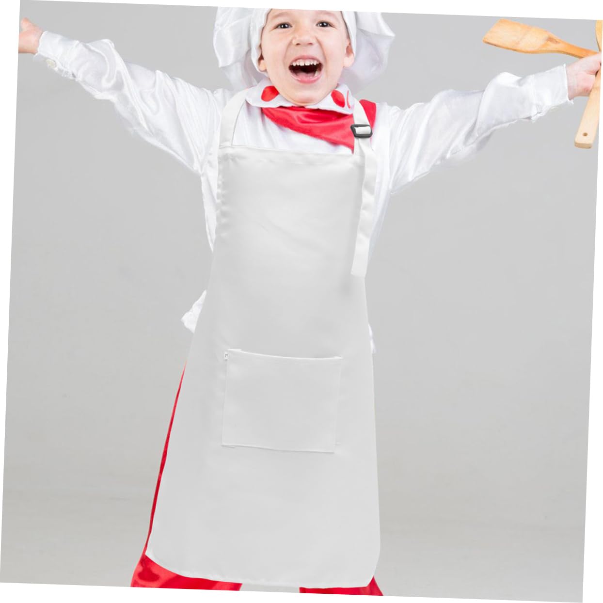 Grembiule da Pittura Regolabile per Bambini, Set 5 Pezzi | Poliestere Bianco, Lavabile e Confortevole, per Pittura e Attività Creative