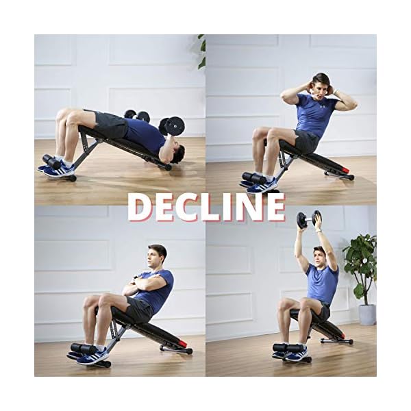 Finer Form 5-in-1 Weight Bench, Adjustable &amp; Foldable for Bench Press ...