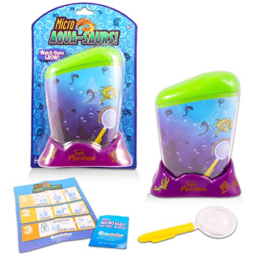 Micro Aquasaurs Sea Monkeys Science Kit for Kids ~ Hatch and Grow Aquatic Pets for Boys and Girls | Aquasaur Hatch and Grow Eggs Habitat with Food and Tank