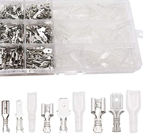 Tnisesm/375Pcs Quick Splice 2.8/4.8/6.3Mm Male And Female Wire Spade Connector Wire Crimp Terminal Block With Insulating Sleeve Assortment Kit For Car Audio Speaker Electrical Wiring Tn-T02 #TOP5
