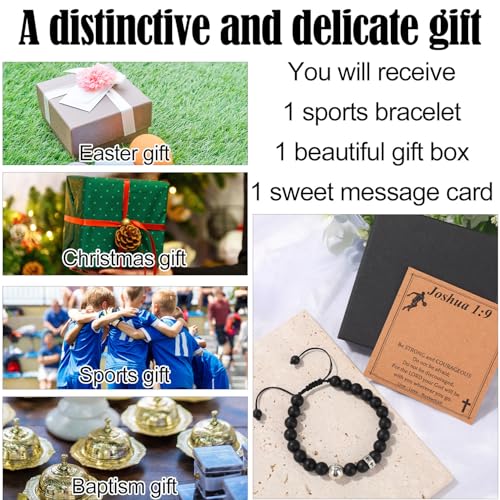 Mikovivi Basketball Cross Bead Bracelet for Men, Adjustable Christian Sports Religious Jewelry for Boys Players Team Fans Christmas Birthday & Theme Party Accessories Favors Gift Stuff Supplies
