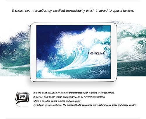 Tablet screen displaying clear resolution with water waves, illustrating the screen protector's clarity