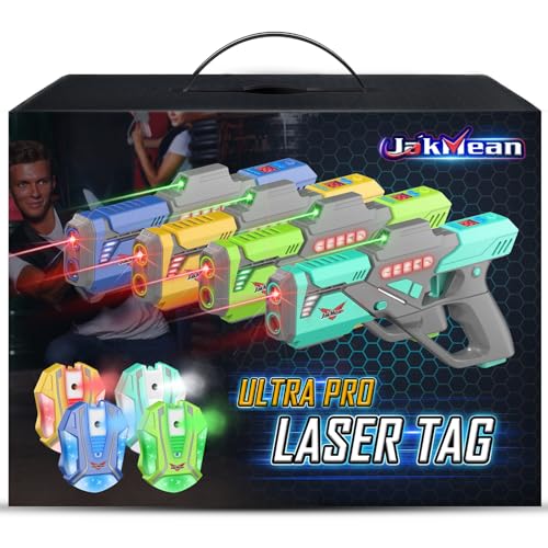 Image of Rechargeable Laser Tag Set with Vests, Upgrade Laser Tag Guns Set of 4 with Mist Spray Effect & LED Digital, Multi Player Laser Tag Set for Kids Toy for Teen Boys & Girls, Ages 8+
