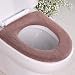 FaSoLa Bathroom Warmer Washable Cloth Toilet Seat Cover Pads (Brown)