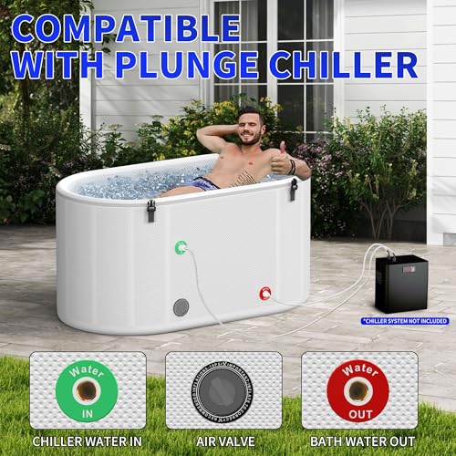 Inflatable Cold Plunge Tub, 212 Gallon Ice Bath for Athletes, Freestanding Indoor/Outdoor Tub with Lid