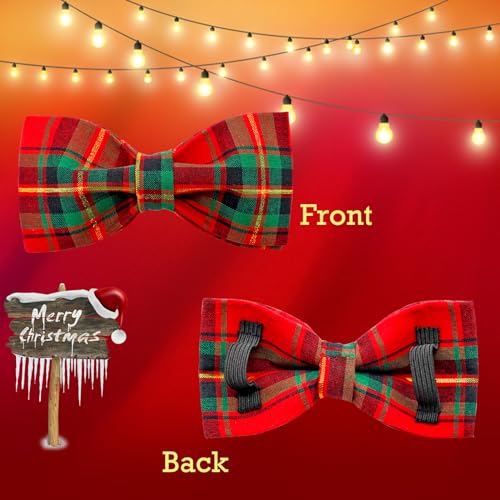 Lionheart glory Weihnachten kariert Hundehalsband, Hundeschleife Halsband Adjustable Comfortable Bowtie Halsbänder für kleine Hunde Mädchen oder Jungen Fall Kragen Hund Schleife