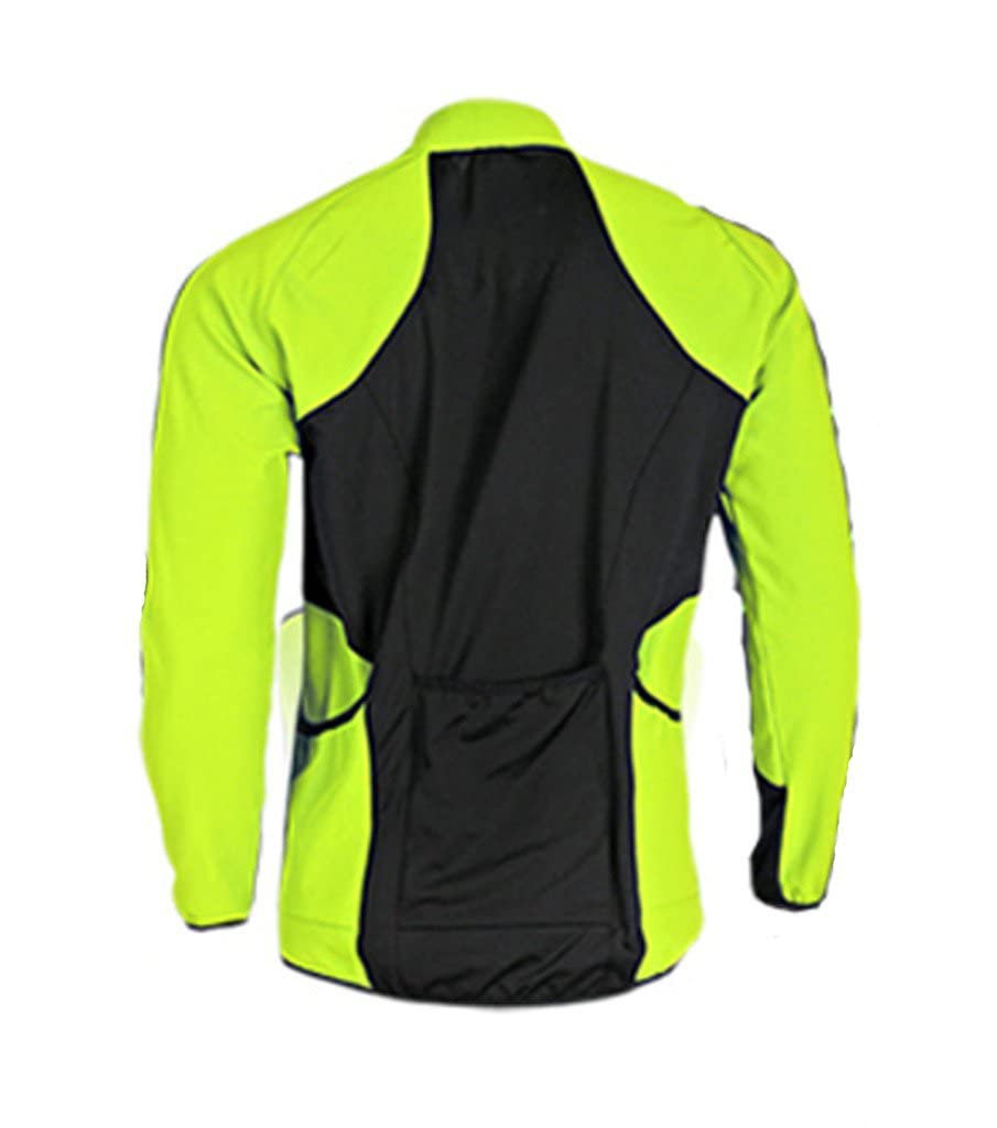sponeed Men's Bike Winter Jerseys Thermal Fleece Windproof Jacket Cycling Bicycling Shirt Tights Suits Asia 3XL Size US XL Tops Green