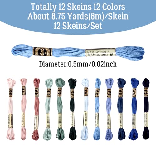 Image of FASHEWELRY 105 Yards Crewel Cross Stitch Floss for Jewelry Making, 1mm Polyester Embroidery Floss Thread Embroidery Thread Bulk for Bracelet Knitting Stitch Supply (Rainbow)