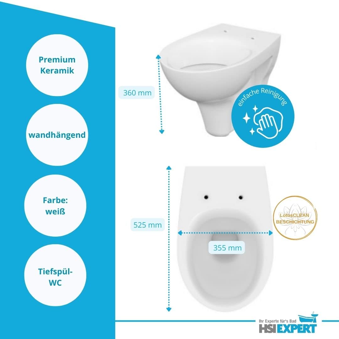 Geberit Duofix Vorwandelement UP 320, Design WC mit LotusClean Beschichtung, Absenkautomatik, Sigma01 Drückerplatte weiß, WC Deckel