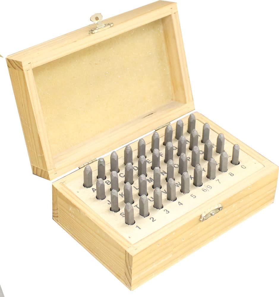 BENCH WIZARD 36 Pc Number & Letter Punch Set Punch Size 3/32" (2mm) Heat Treated
