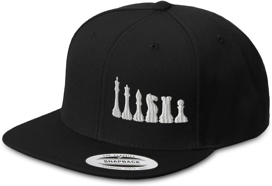 Snapback Flat Bill Laded Panel Ajedrez Conjunto de bordado blanco acrílico