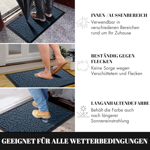 Tapis de sol antidérapant Yimobra bleu pour une entrée propre