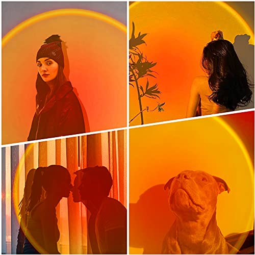 Sunset Lamp Projector Sunset Projection Lamp, 360 Degree Rotation Rainbow Sunset Light Lamp, Night Light Projector Led Lamp, Romantic Atmosphere Projector For Photography Lighting, Decor -Sunset Red #TOP1