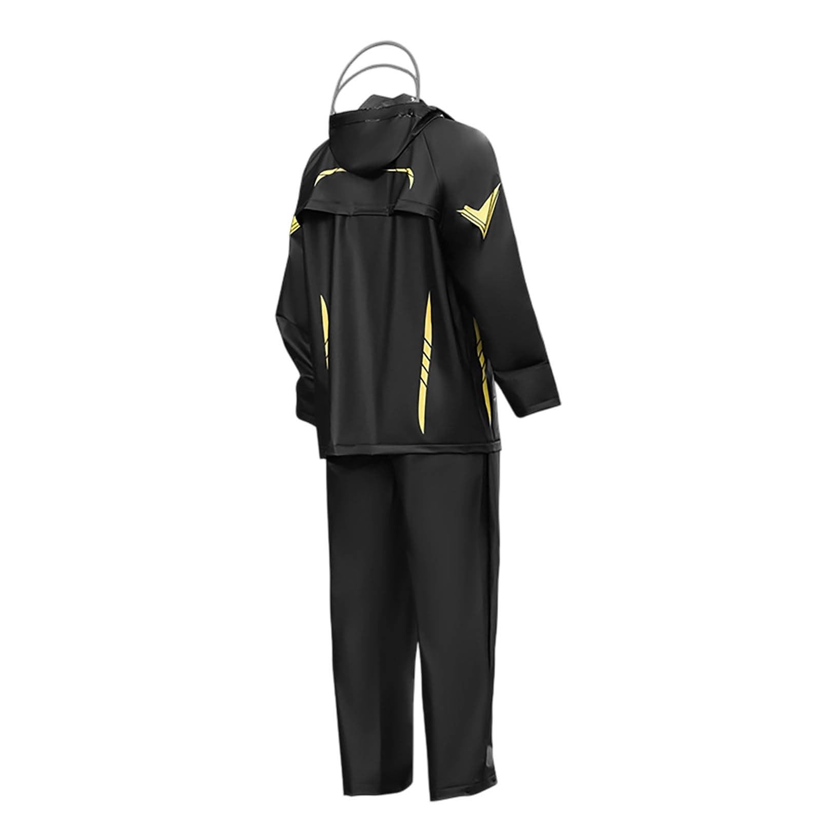 Traje de lluvia para hombre impermeable combi de 2 piezas plegable a prueba de viento chubasquero pantalones de lluvia transpirable ligero con capucha adecuado ropa de lluvia ligera