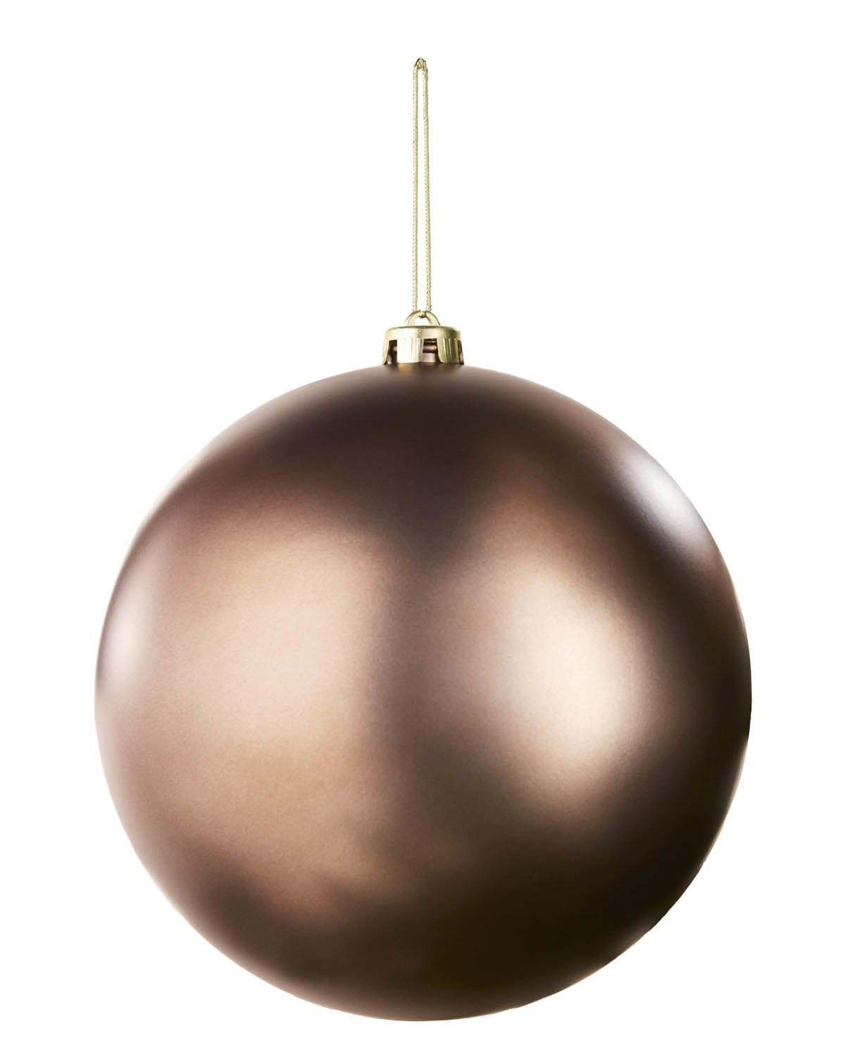 WeRChristmas Mocha Matt Extra Large Christmas Bauble 20 cm, Shatterproof