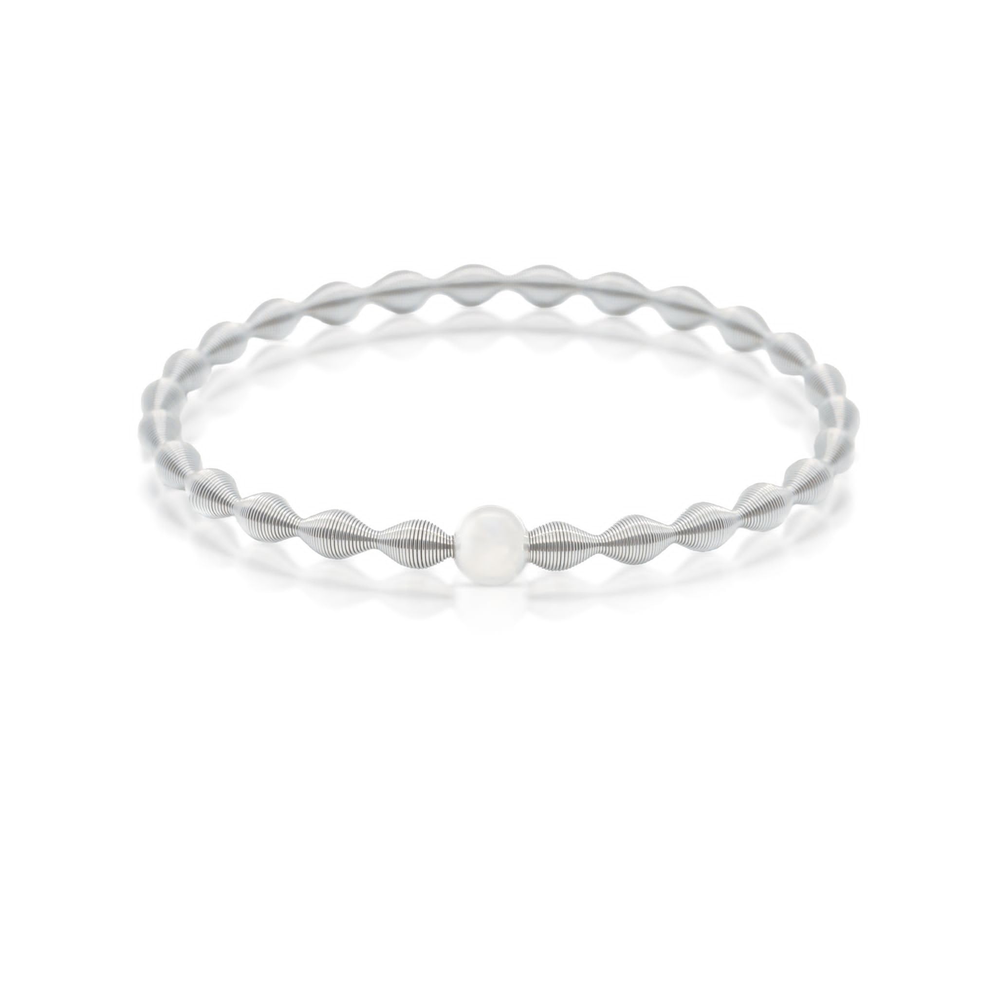 MAJALE Pulsera Anti Ansiedad-Estrés para Hombre, Mujer Obsequio San Valentín - Brazalete Plateado Minimalista de Acero Inoxidable - Pulsera Sencilla Flexible 100% Hecho a Mano