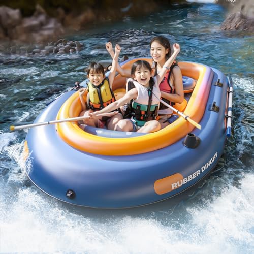 YUEWO Inflatable Boat for Adults, Inflatable Dinghy, Fishing Inflatable Kayak, Heavy Duty Inflatable Canoe River Inflatable Raft Lake, Air Blow Up Boat with 2 Paddle - Image 3