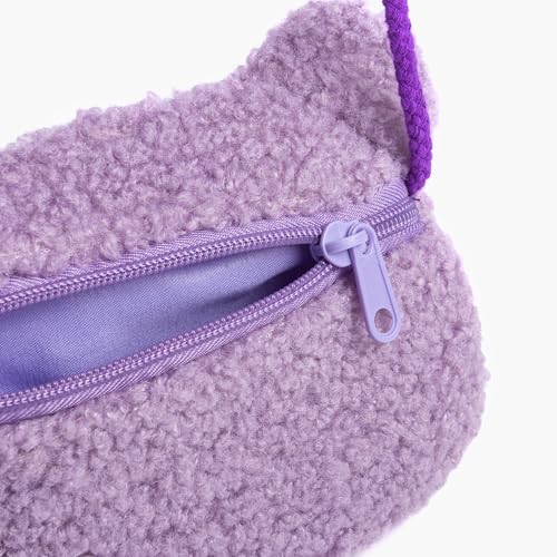 Plush Teddy Bear Crossbody Bag for Little Girls, Toddlers, Kids Age 3-8 - Purple3