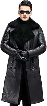 Amazon | Denny&Dora メンズ ムートン コート B7 ムートン レザー