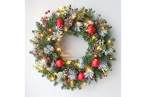 Festive and Enchanting Pre-Lit Christmas Wreath - Transform Your Holiday Decor