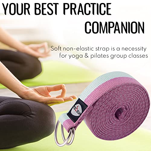 "Tasty" Summer Bundle [Set Of 2] Yoga Straps (2 X 8Ft) Lavander Mint & Green Apple #TOP7