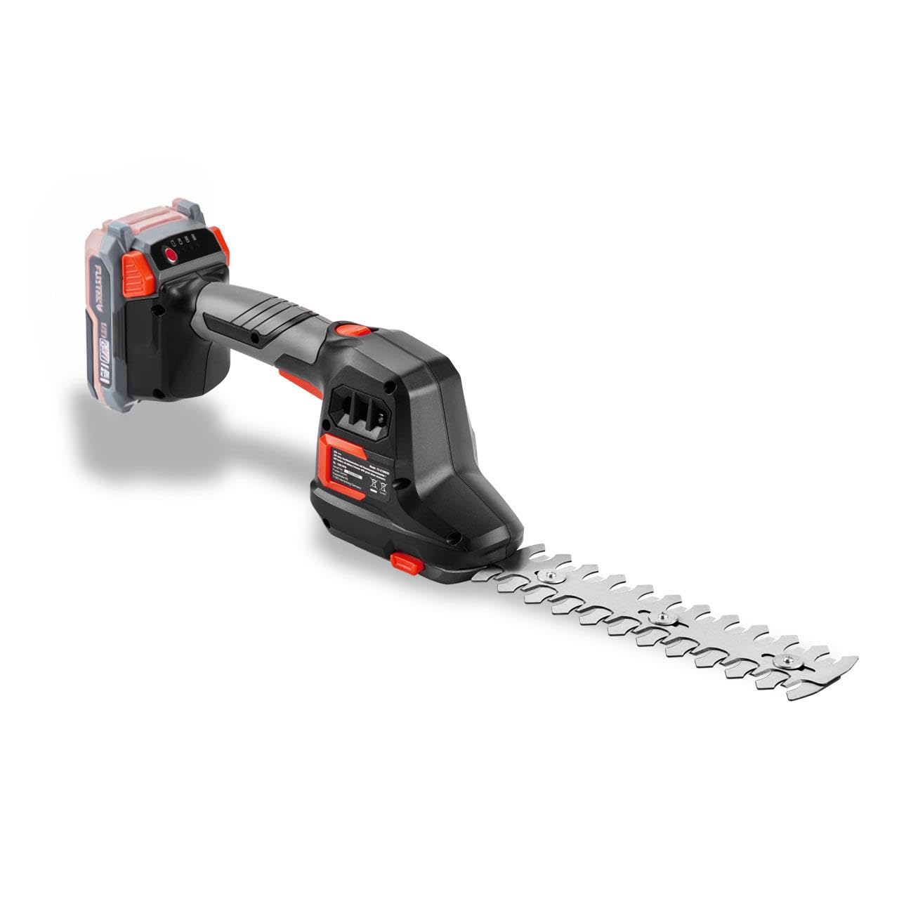 FUXTEC Taille-Haies Manuel sur Batterie 20V FX-E1HHS20-0,67Kg de Poids, Taille de Guide de 20cm, diamètre de 10,5cm, densité Max. de Branches 7,8mm