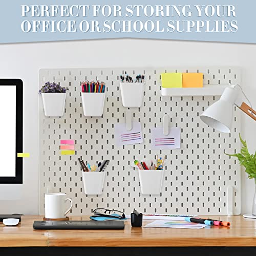 Tessco Stecktafel-Becher mit Stecktafel-Haken, Schlaufen, große Stecktafel-Behälter, weiße Stecktafel, Wand-Organizer, Stecktafel-Behälter, quadratische Stecktafel-Form, Becherhalter für Garage, Büro,